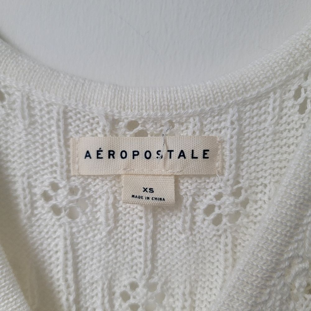 AEROPOSTALE Tie Knot Cropped Sweater Tank White Size XS - Picture 6 of 10